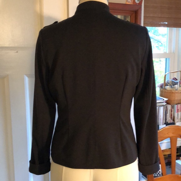 Grey Knit Jacket with Epaulets and Military Buttons. L - Picture 4 of 6